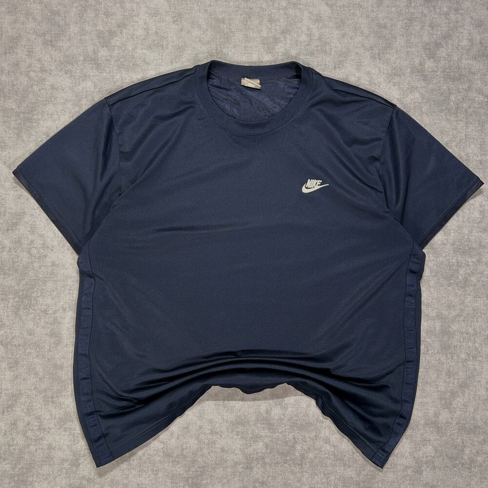 Vintage Y2K Nike athletic mesh tshirt Navy Blue mens XXL lined breathable